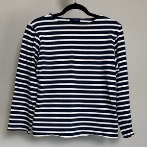 Saint James Classic Navy and White Striped Top, Men’s Size XS